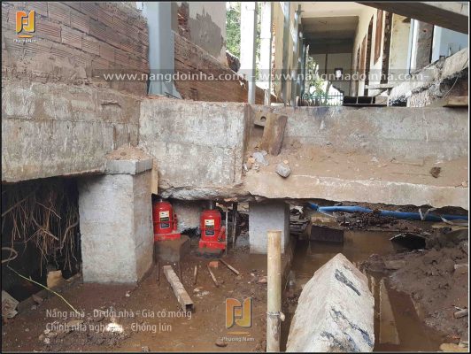 Thần đèn cẩm lũy nâng nhà dời nhà chống lún nhà nghiêng, gia cố móng